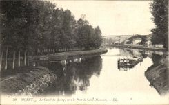 CPA Moret Le Canal Du Loing Vers Le Pont De Saint Mammes Peniche 