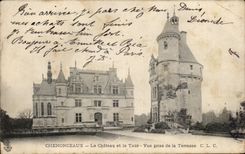 CPA Chenonceaux la vuelta del castillo y del La vista de la terraza