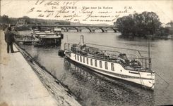 CPA separan el La visto de Sur la lavanderia automatica del barco de Seine