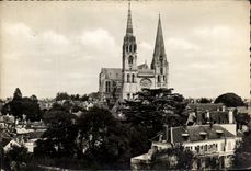 CPSM Chartres Seen Sur La Cathedral