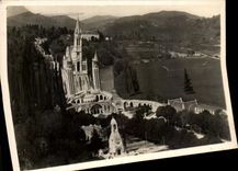 CPA Lourdes Basilica and the Interallied Monument seen of the Castle Fort