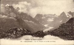 CPA Massif Du Mont Blanc Chamonix Lac De Flegere et la Mer de Glace