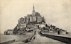 CPA Mont Saint Michel Seen from of the Dam dimensions Arrivee Train