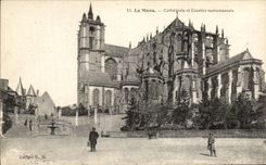 CPA Mans Cathedral and monumental Escalier