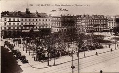 CPA Le Havre Places Gambetta And Theater