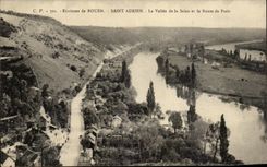 CPA Environs De Rouen Saint Adrien La Vallee De La Seine Et La Route De Paris