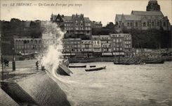 CPA Treport a Corner Of the Port By Heavy weather Boats