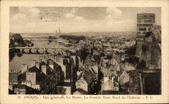 CPA Angers View Maine La Large Northern Tower of the Castle