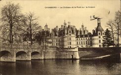 CPA Chambord Le Chateau et le Pont sur la Cosson