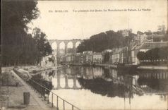 CPA Morlaix View of Quais La Tobacco factory the Viaduct Boat