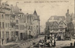 CPA Morlaix Old women Houses the Bridge I' Aiguillon and the Tower