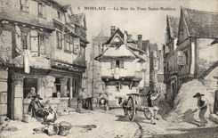 CPA Morlaix La Street of the Furnace Saint Mathieu