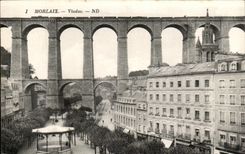 CPA Morlaix Viaduct Train