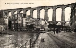 CPA Morlaix Quays And the Viaduct
