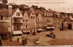 REPRO Morlaix La Places From Viarmes And the old Houses Leclerc Ecole Jean Piaget
