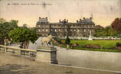 CPA Paris Jardin Et Palais Du Luxembourg Lion 