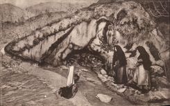 CPA Bernadette Sur Les conseils De L'Abbe Peyramale Demande l'Apparition Ma Dame Veuilles Avoir