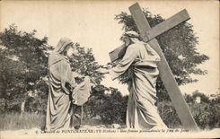 CPA Pontchateau a pious woman essuie the face of Jesus