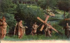 CPA Lourdes Le Calvaire Jesus rencontre sa tres Sainte Mere