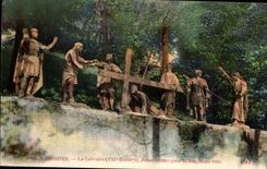 CPA Lourdes Le Calvaire Jesus Tombe Pour la deuxieme fois