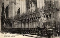 CPA Amiens Cathedrale Cote des stalles