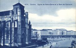 CPA Geneva Eglise Of Notre Dame Et La Parks De Cornavin