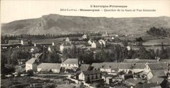 CPA L'Auvergne Pittoresque Cantal Neussargues Quartier de la Gare et Vue Generale