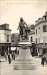 CPA Bernay Statue of Jacques Daviel