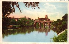 Bancos de CPA Albi del Tarn el nuevo puente y la catedral