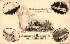 CPA National Days of July 1929 Militaria Lorette Dormans Douaumont Old Armand