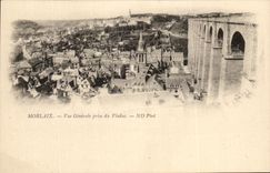 CPA Morlaix Vue Generale prise du Viaduc