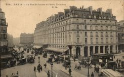 CPA Paris the Street St Lazare and the Hotel Terminus