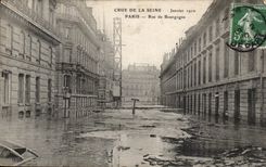 Raw CPA Of the Seine Paris Street of Burgundy January 1910