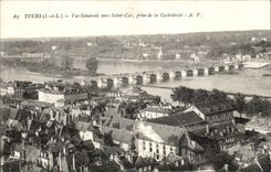 CPA Tours View towards Saint Cyr taken of the Cathedral