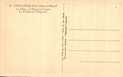 CPA Fontainebleau le Palais L'Etang aux Carpes Le pavillon de l'Empereur