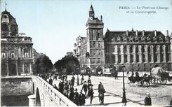 CPA Paris the Bridge with the Exchange and the Caretaker's lodge