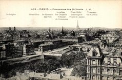 CPA Paris Panorama Des Ponts Tour Eiffe