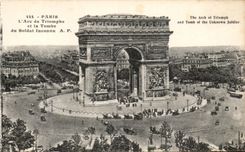 CPA Paris Arc De Triomphe y la tumba del soldado desconocido