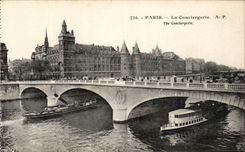 CPA Paris La Conciergerie Peniche Bateau
