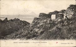 CPA Mont Saint Michel Vue Prise de Tombelaine (animee)