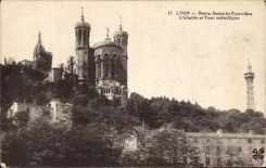 CPA Lyon Notre Dame de Fourviere the Apse and Metal Turn