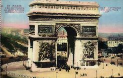 CPA Paris Arc De Triomphe que abriga Tomphe del soldado desconocido