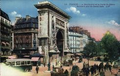 CPA Paris the Boulevard and the Gate St Denis Butwark and St Denis Spoils
