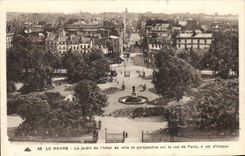 CPA Le Havre el jardin del ayuntamiento y de la perspectiva en la calle para Paris