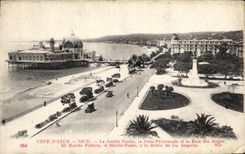 CPA Dimensions Nice azure the Public garden the Pier Walk And the Bay Of the Angels