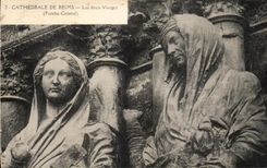 CPA Cathedral Of Rheims two Virgins