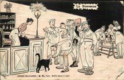 CPA Scenes Militaries Paris welcome