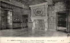 CPA Azay la sala de estar nacional 1ra de François del castillo de la cortina