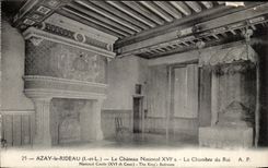 CPA Azay la cortina el castillo nacional el cuarto del rey