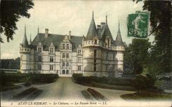 CPA Azay la cortina el castillo el ataque frontal norteno